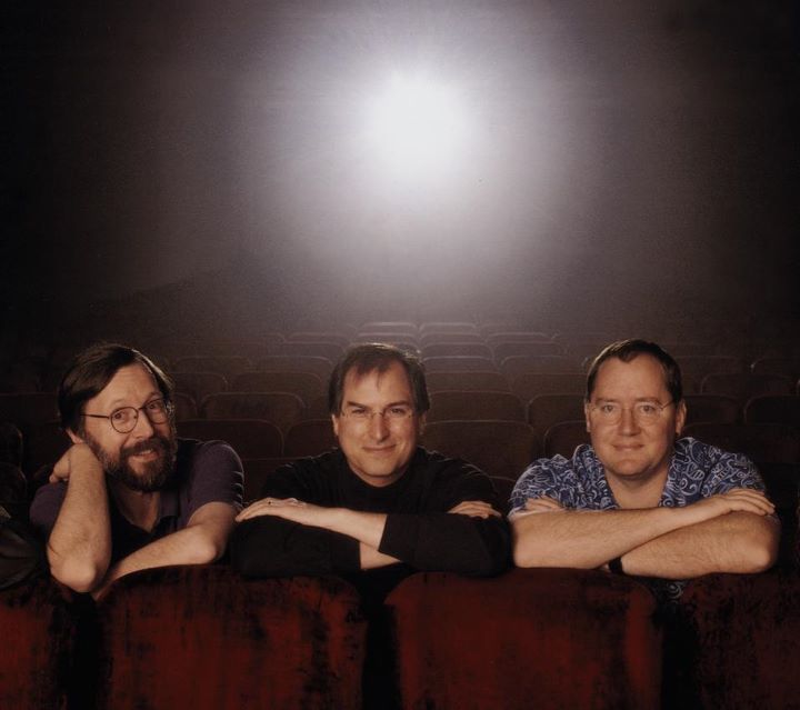 (Left to Right) Ed Catmull, Steve Jobs, John Lasseter